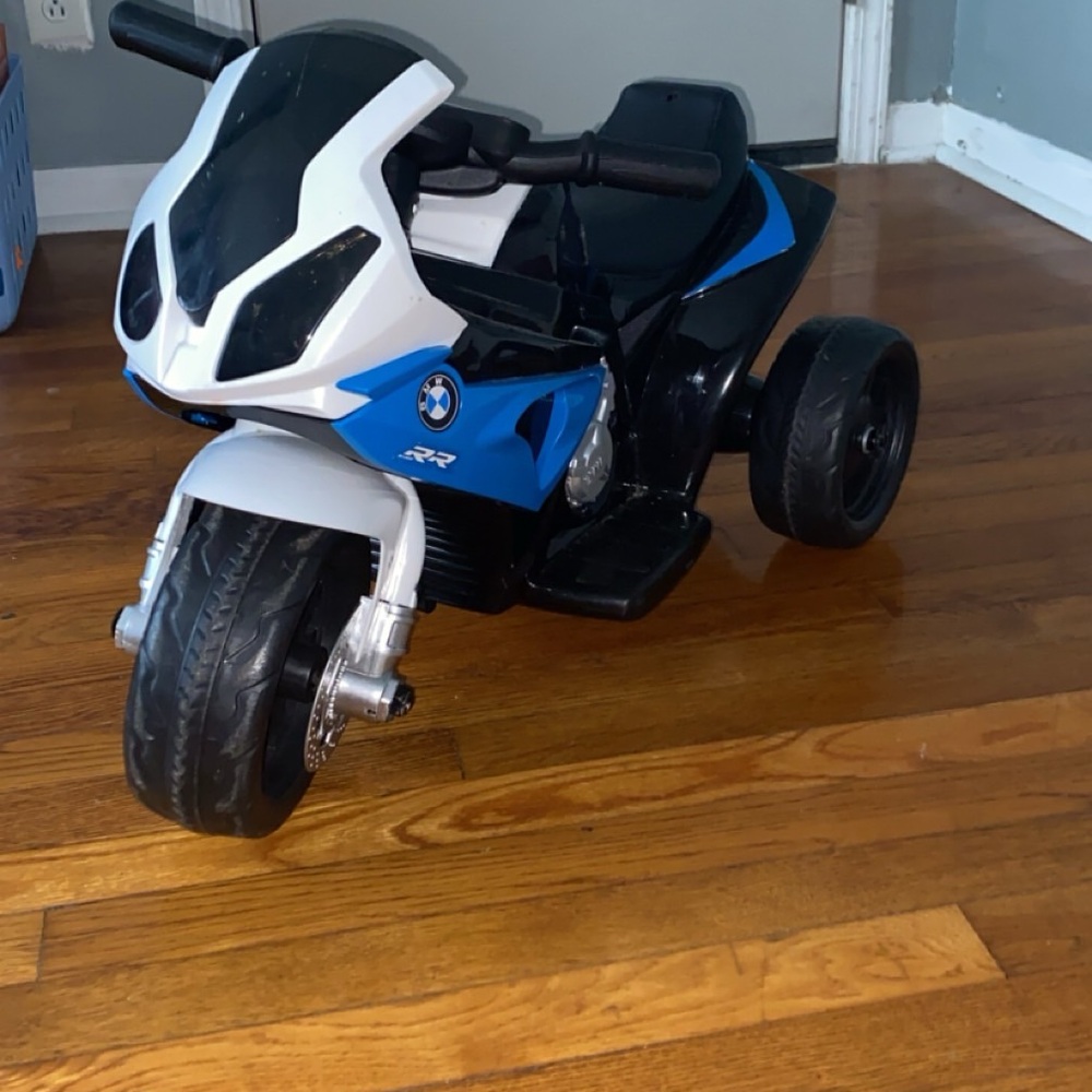 BMW Blue and White Ride-On Car Toy with Sporty Design
